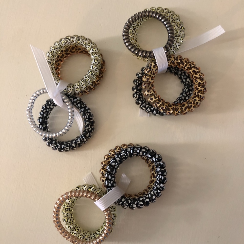 Phone cord hair tie sets